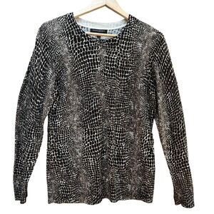 Banana Republic Animal Print Crew Neck Sweater Career Casual Lightweight Women L
